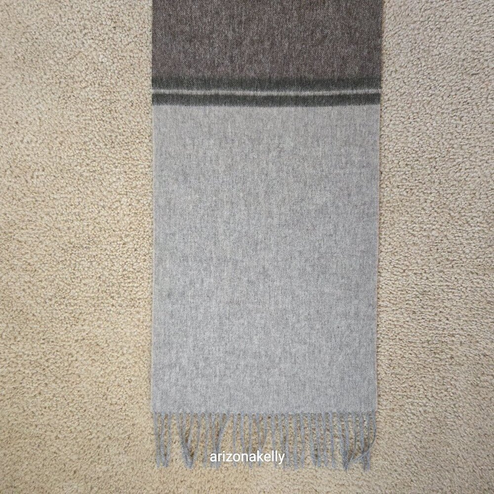NWOT Wool Scarf Grey Premium Quality - Picture 2 of 11